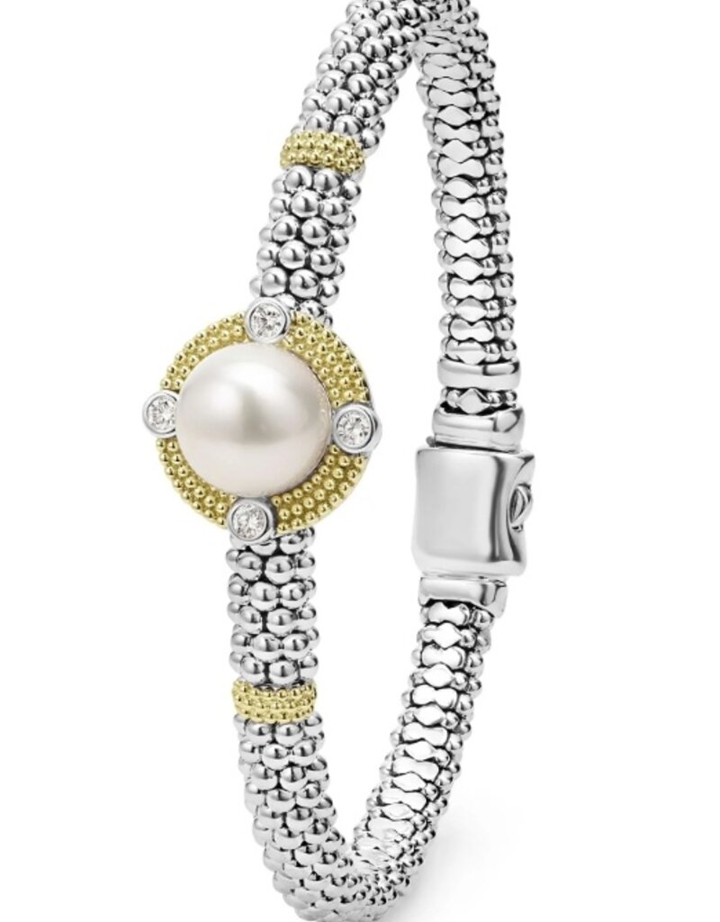 LAGOS Luna Pearl Diamond Caviar Bracelet | 6mm