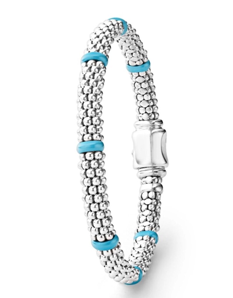 LAGOS Signature Caviar Blue Ceramic 7 Station 6mm Bracelet