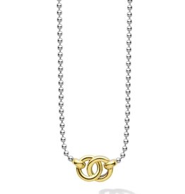LAGOS Signature Caviar Two-Tone Interlocking Pendant Necklace