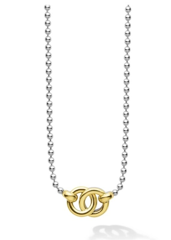 LAGOS Signature Caviar Two-Tone Interlocking Pendant Necklace
