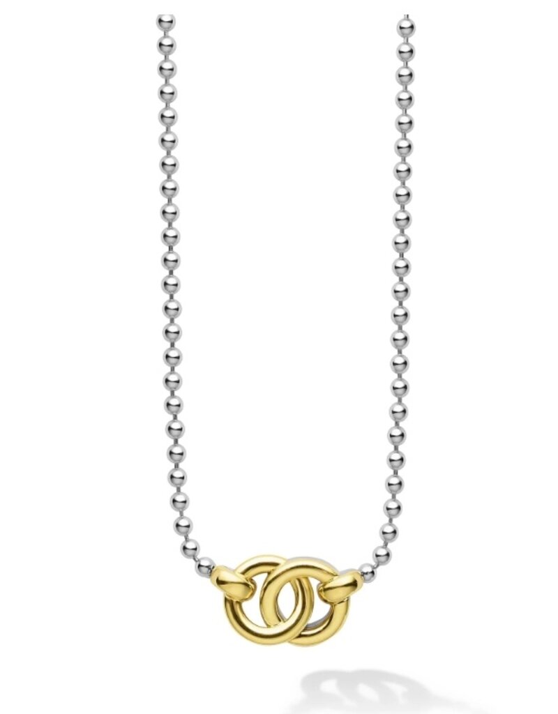 LAGOS Signature Caviar Two-Tone Interlocking Pendant Necklace