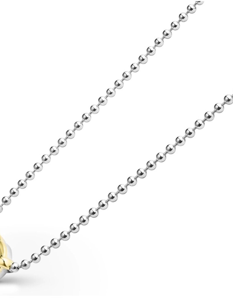 LAGOS Signature Caviar Two-Tone Interlocking Diamond Pendant Necklace