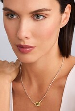 LAGOS Signature Caviar Two-Tone Interlocking Diamond Pendant Necklace