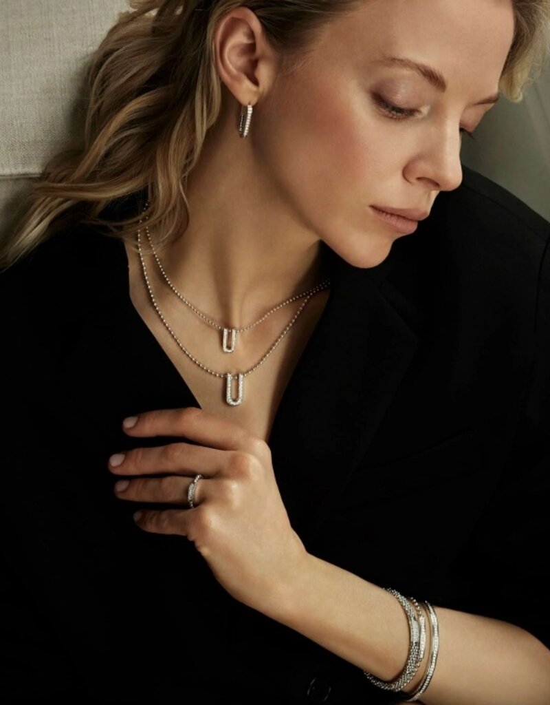 LAGOS Caviar Spark Small Linear Diamond Pendant Necklace