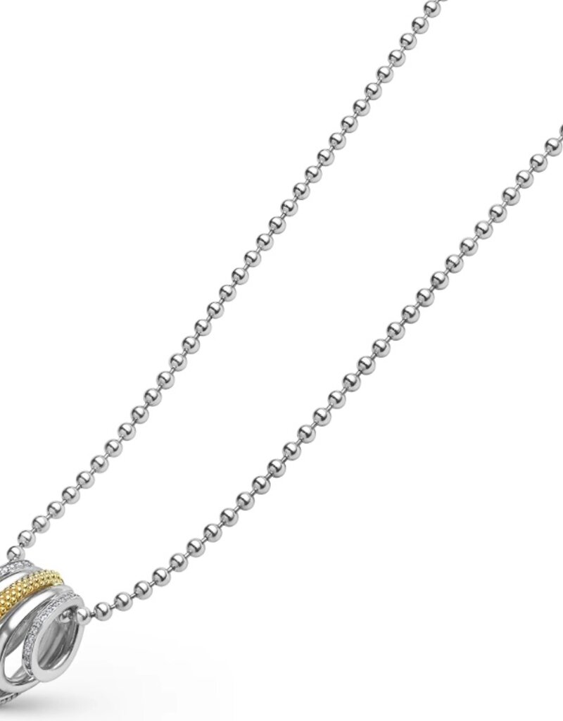 LAGOS Caviar Lux Two-Tone Five Ring Diamond Pendant Necklace