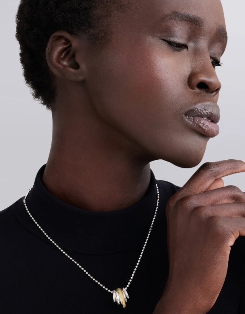 LAGOS Caviar Lux Two-Tone Five Ring Diamond Pendant Necklace