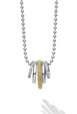 LAGOS Caviar Lux Two-Tone Five Ring Diamond Pendant Necklace
