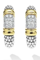 LAGOS Signature Caviar Two-Tone Caviar Diamond Hoop Earrings
