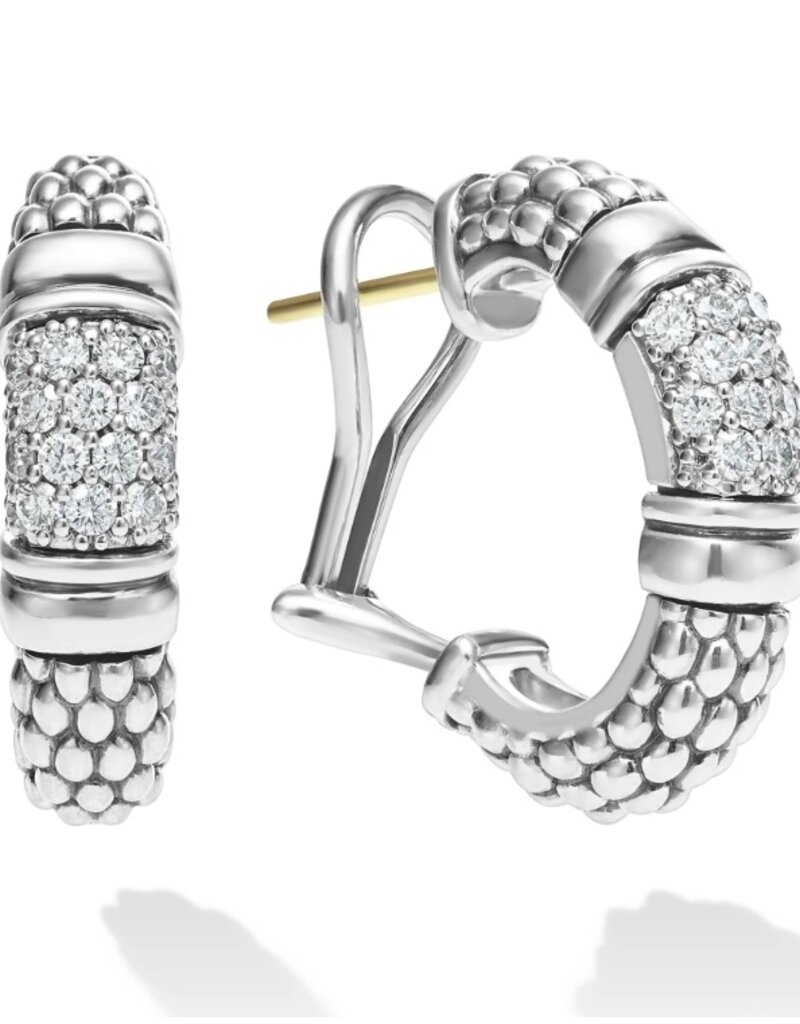 LAGOS Caviar Spark Caviar Diamond Hoop Earrings