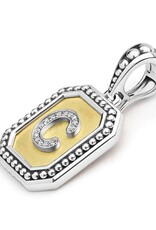 LAGOS Signature Caviar Octagon Diamond Initial Charm