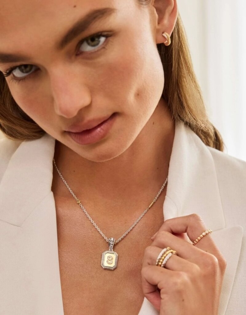 LAGOS Signature Caviar Octagon Diamond Initial Charm