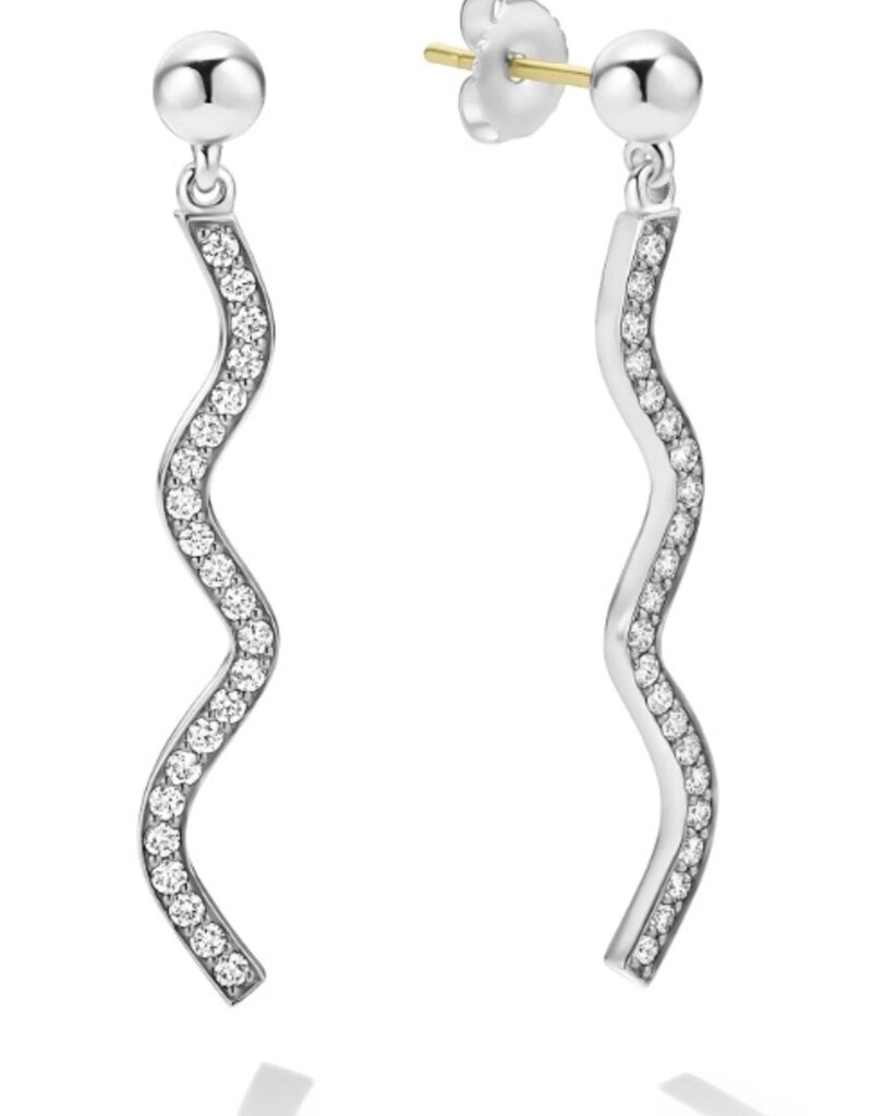 LAGOS Caviar Spark Large Wave Diamond Drop Earrings