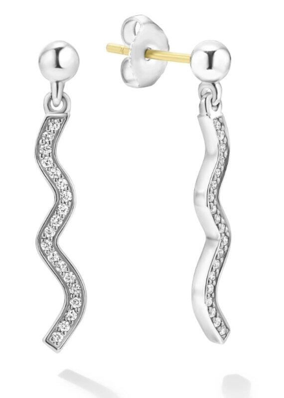 LAGOS Caviar Spark Wave Diamond Drop Earrings