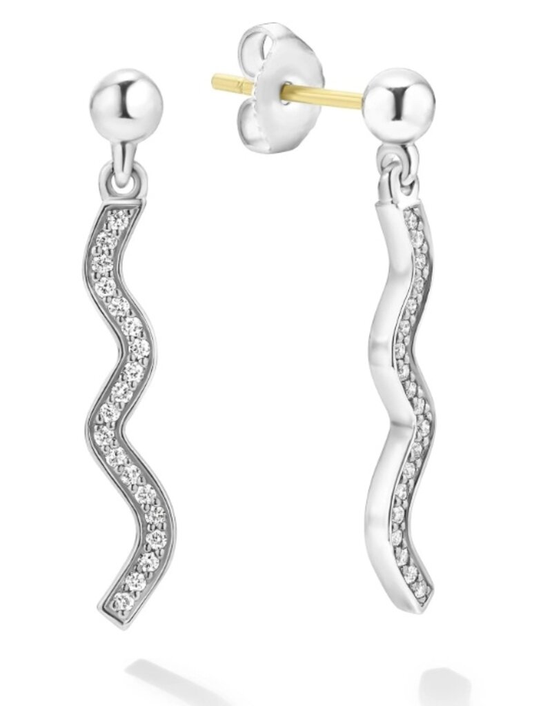 LAGOS Caviar Spark Wave Diamond Drop Earrings