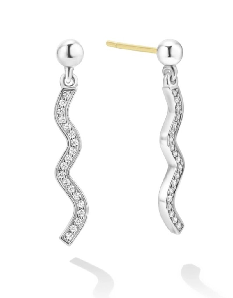 LAGOS Caviar Spark Wave Diamond Drop Earrings