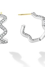 LAGOS Caviar Spark Wave Diamond Hoop Earrings