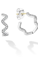 LAGOS Caviar Spark Wave Diamond Hoop Earrings