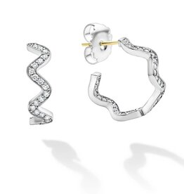 LAGOS Caviar Spark Wave Diamond Hoop Earrings
