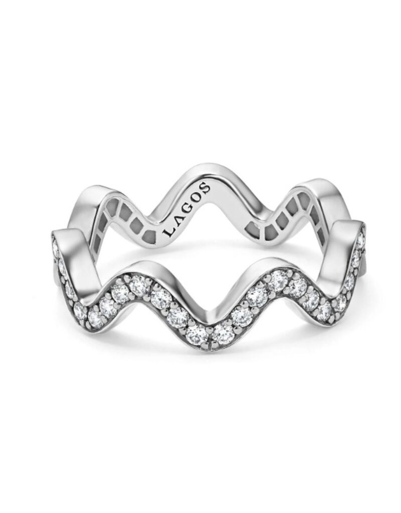 LAGOS Caviar Spark Wave Diamond Eternity Band Ring