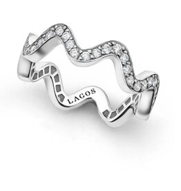 LAGOS Caviar Spark Wave Diamond Eternity Band Ring