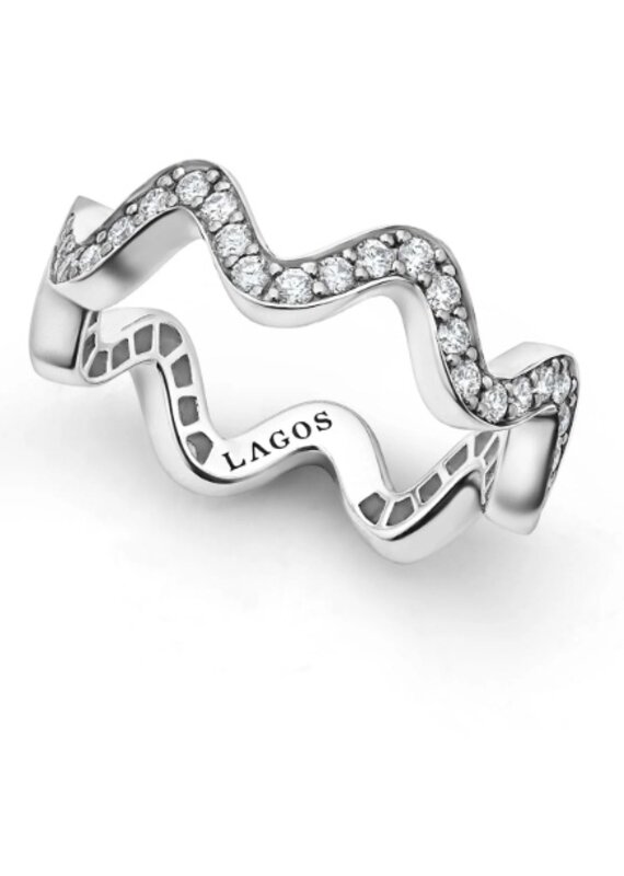 LAGOS Caviar Spark Wave Diamond Eternity Band Ring