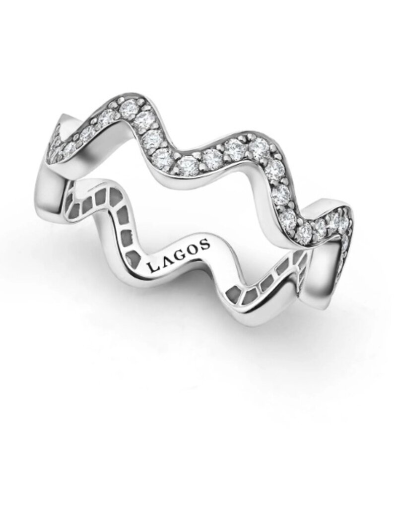LAGOS Caviar Spark Wave Diamond Eternity Band Ring