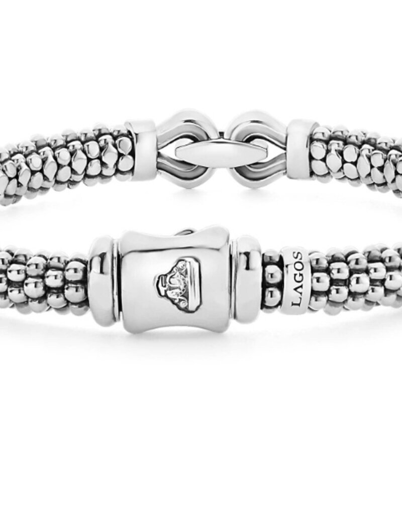 LAGOS Derby Silver Caviar Buckle Bracelet | 6mm