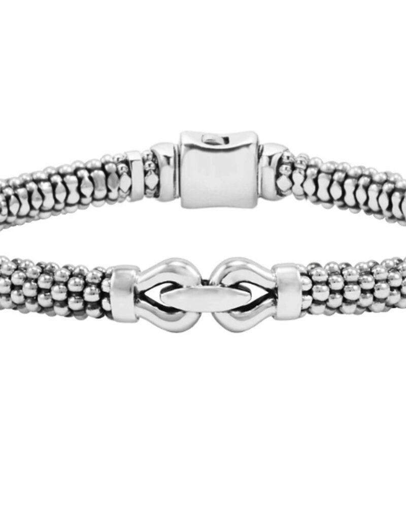 LAGOS Derby Silver Caviar Buckle Bracelet | 6mm