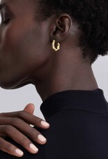 LAGOS Caviar Gold 18K Gold Caviar Hexagon Diamond Huggie Earrings