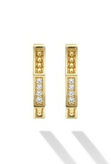 LAGOS Caviar Gold 18K Gold Caviar Hexagon Diamond Huggie Earrings