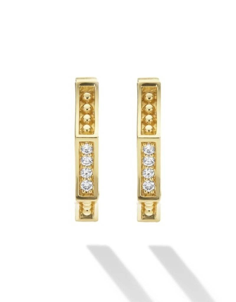 LAGOS Caviar Gold 18K Gold Caviar Hexagon Diamond Huggie Earrings