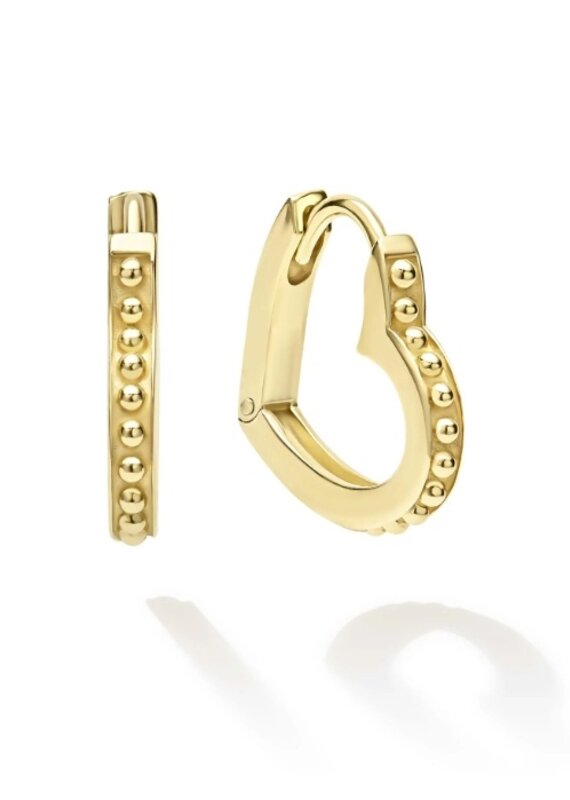 LAGOS Caviar Gold 18K Gold Caviar Heart Huggie Earrings