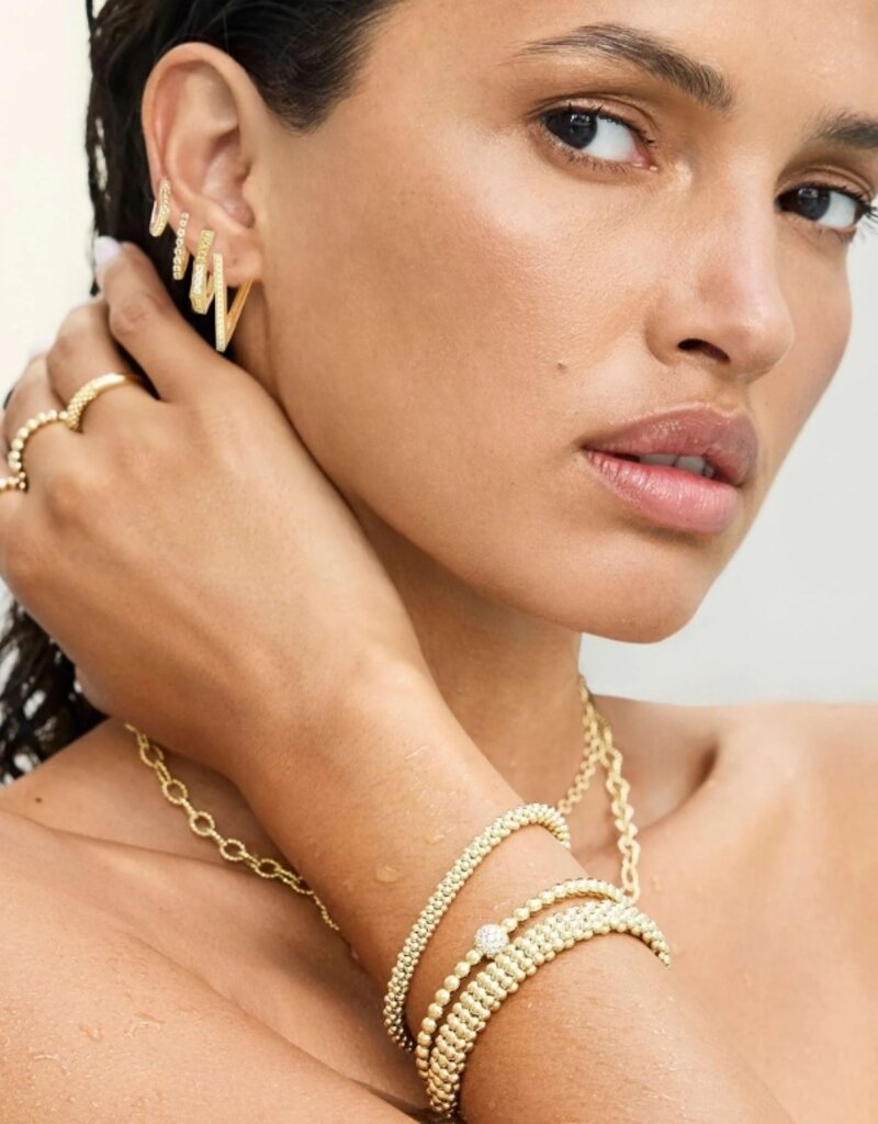 LAGOS Caviar Gold 18K Gold Triangle Caviar Hoop Earrings