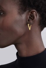 LAGOS Caviar Gold 18K Gold Triangle Caviar Hoop Earrings