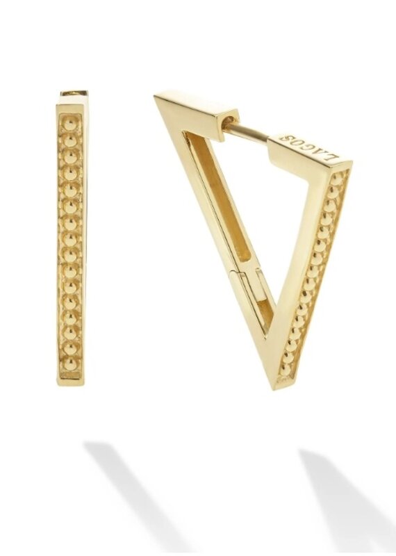 LAGOS Caviar Gold 18K Gold Triangle Caviar Hoop Earrings