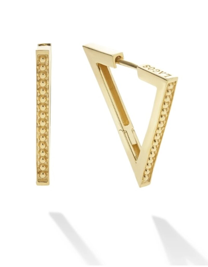 LAGOS Caviar Gold 18K Gold Triangle Caviar Hoop Earrings