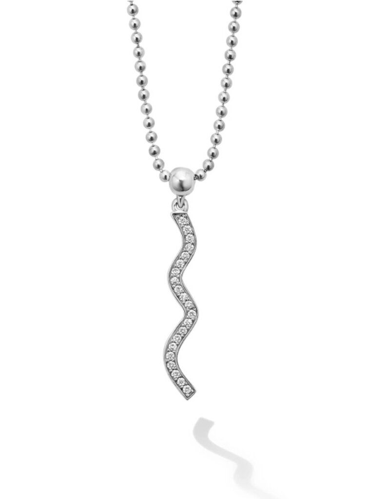 LAGOS Caviar Spark Wave Diamond Pendant Necklace