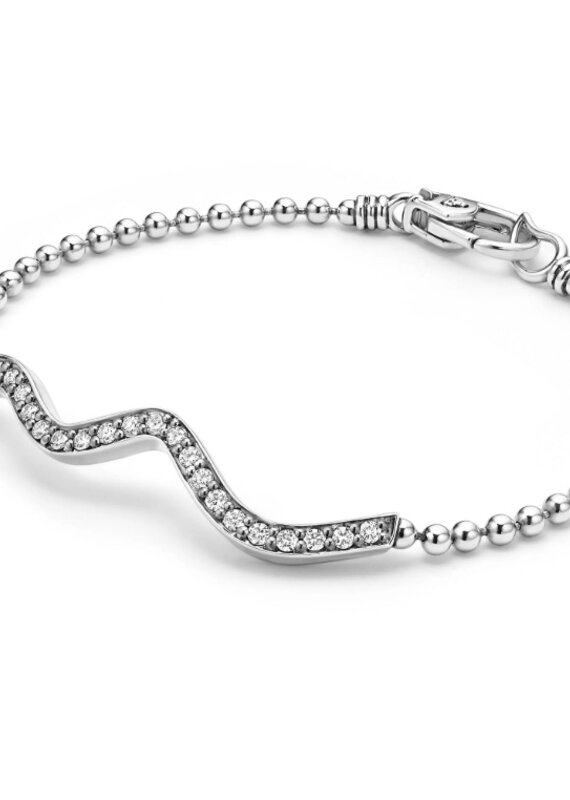LAGOS Caviar Spark Beaded Wave Diamond Bracelet