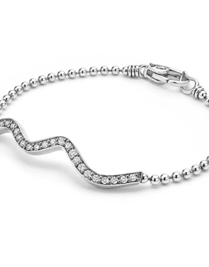 LAGOS Caviar Spark Beaded Wave Diamond Bracelet