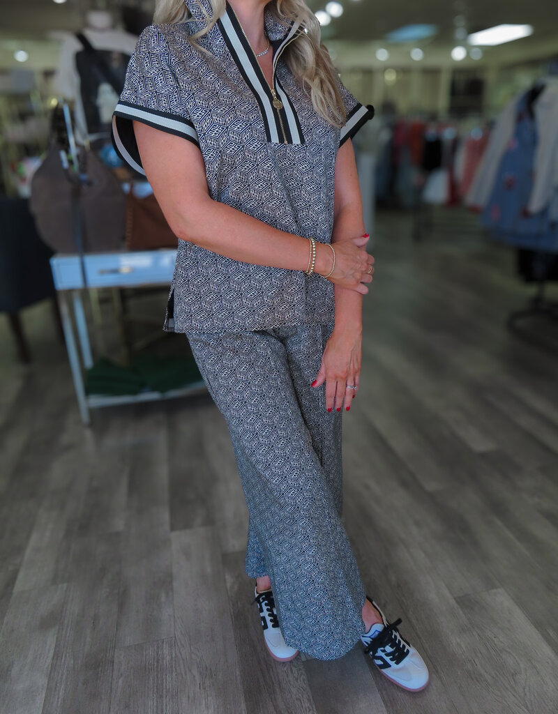 J.HOFFMAN'S Teddy Crop Trouser- Black Tonal