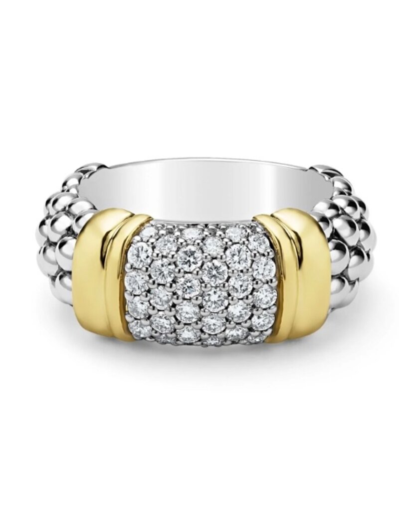LAGOS Signature Caviar Two-Tone Caviar Diamond Ring | 9mm