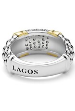 LAGOS Signature Caviar Two-Tone Caviar Diamond Ring | 9mm