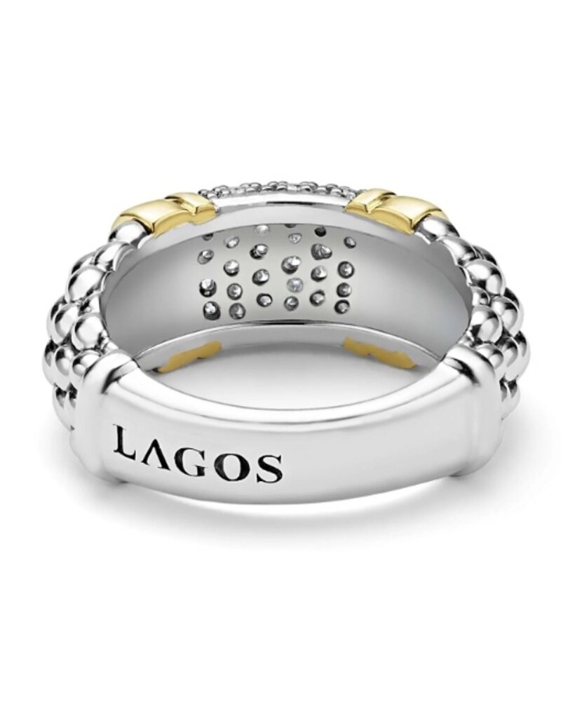 LAGOS Signature Caviar Two-Tone Caviar Diamond Ring | 9mm