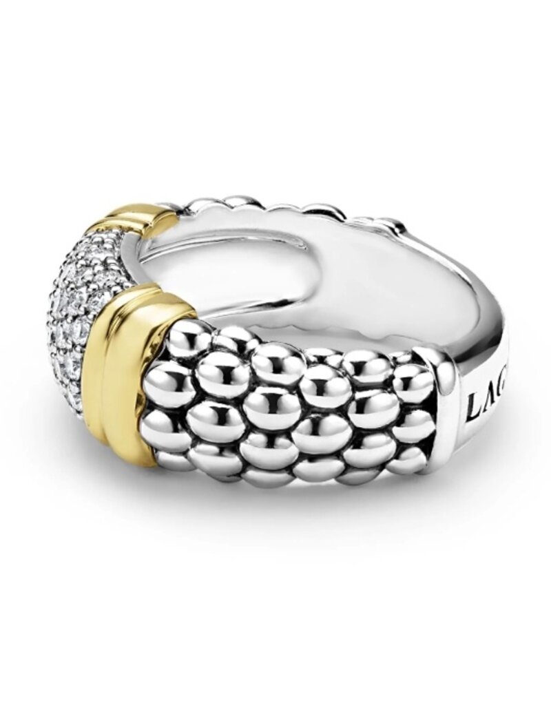 LAGOS Signature Caviar Two-Tone Caviar Diamond Ring | 9mm