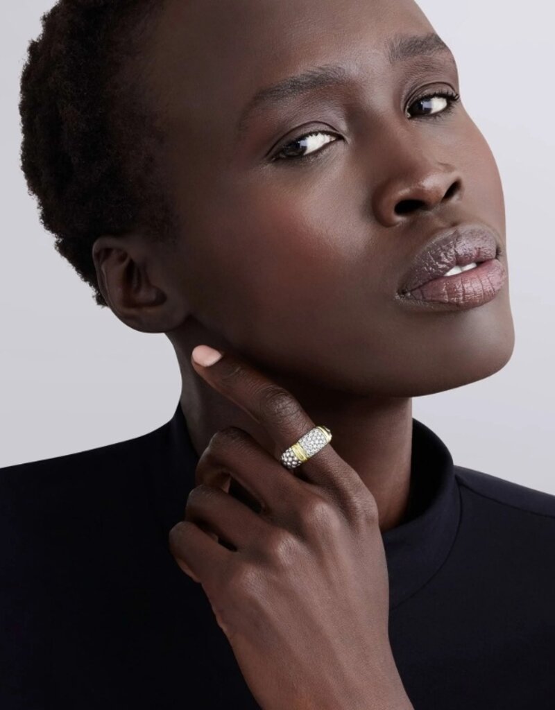 LAGOS Signature Caviar Two-Tone Caviar Diamond Ring | 9mm