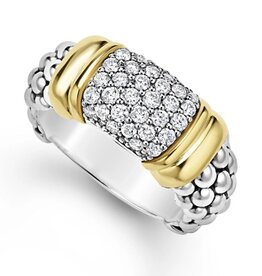LAGOS Signature Caviar Two-Tone Caviar Diamond Ring | 9mm