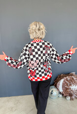 J.HOFFMAN'S Queen of Sparkles Checkered Icons Cardi