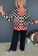 J.HOFFMAN'S Queen of Sparkles Checkered Icons Cardi