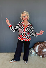 J.HOFFMAN'S Queen of Sparkles Checkered Icons Cardi