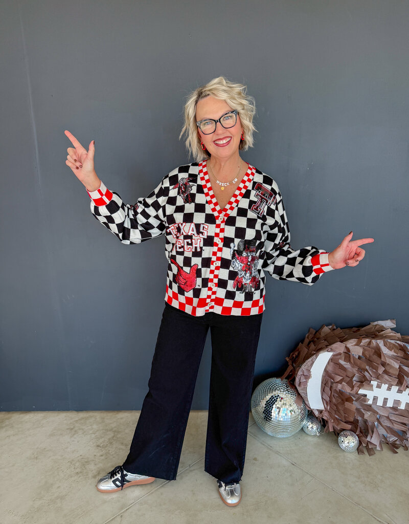 J.HOFFMAN'S Queen of Sparkles Checkered Icons Cardi